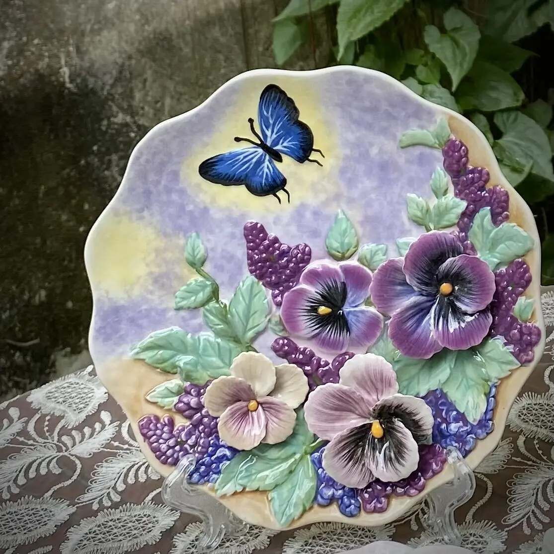 

3D цветы Бабочка Декоративные Настенные блюда, фарфоровые тарелки, поделки для домашнего декора, аксессуары для украшения комнаты