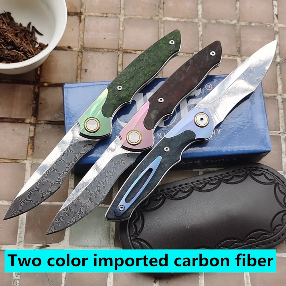 Складной карманный нож RWL34 из порошковой стали дамасская сталь ST243 ручка мрамора