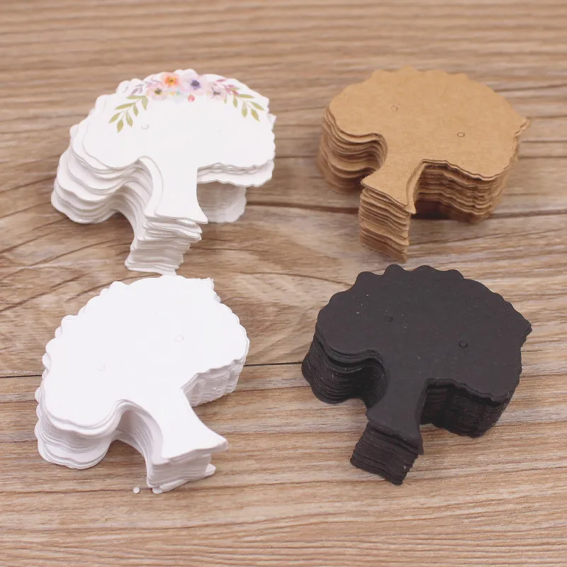 100pc 3.8x3.9cm Love tree Card jewelry Display Cardboards Price Tags stud earring package display Cards DIY Storage Accessories - купить по