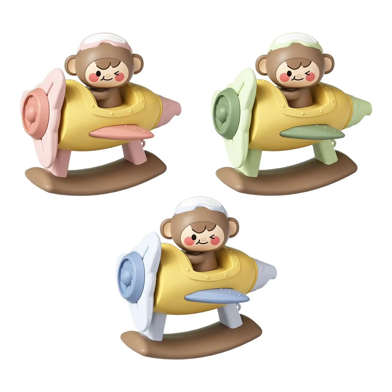 

Whistles toy toddler Adorable Monkey Sitting On The Plane Bath Toy Movable Noisemaker Toys for Decorations Desk Ornament Gifts
