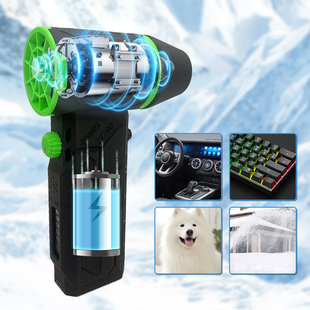 Турбоструйный вентилятор с насадкой Макс. 500 г Тяга 56 м/с Скорость ветра 16000 мАч