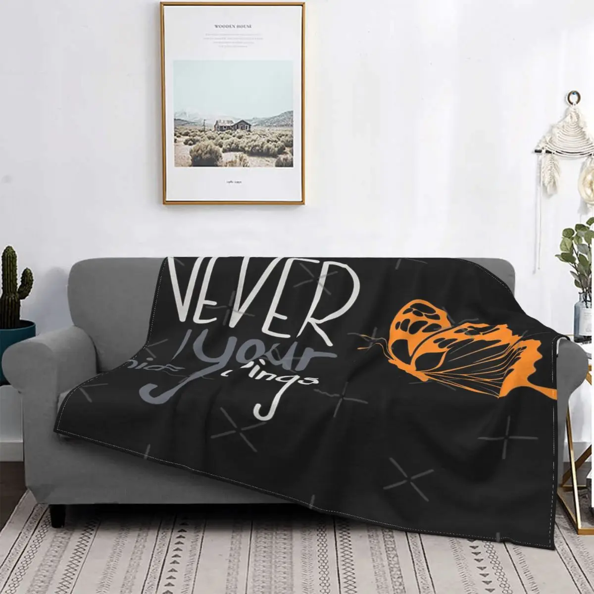 

Never Hide Your Wings, manta de mariposa, colcha para cama a cuadros, manta de bebé a cuadros, funda de verano para niños