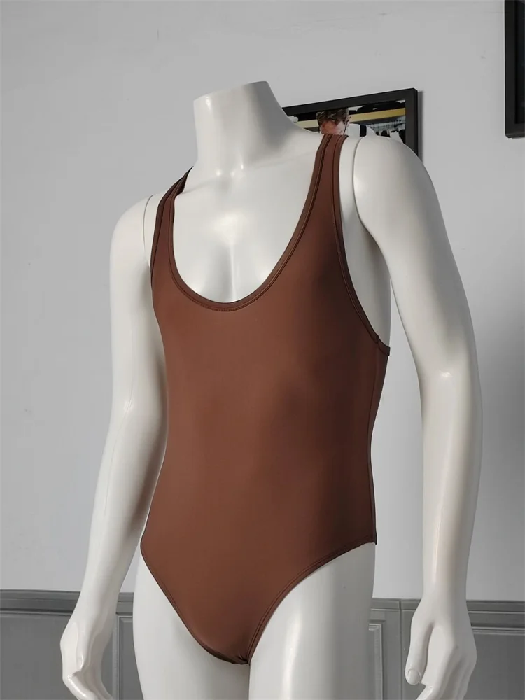 Free shipping BOYTHOR Private customized Men's sexy straitjacket Black one-piece Senior  A bathing suit