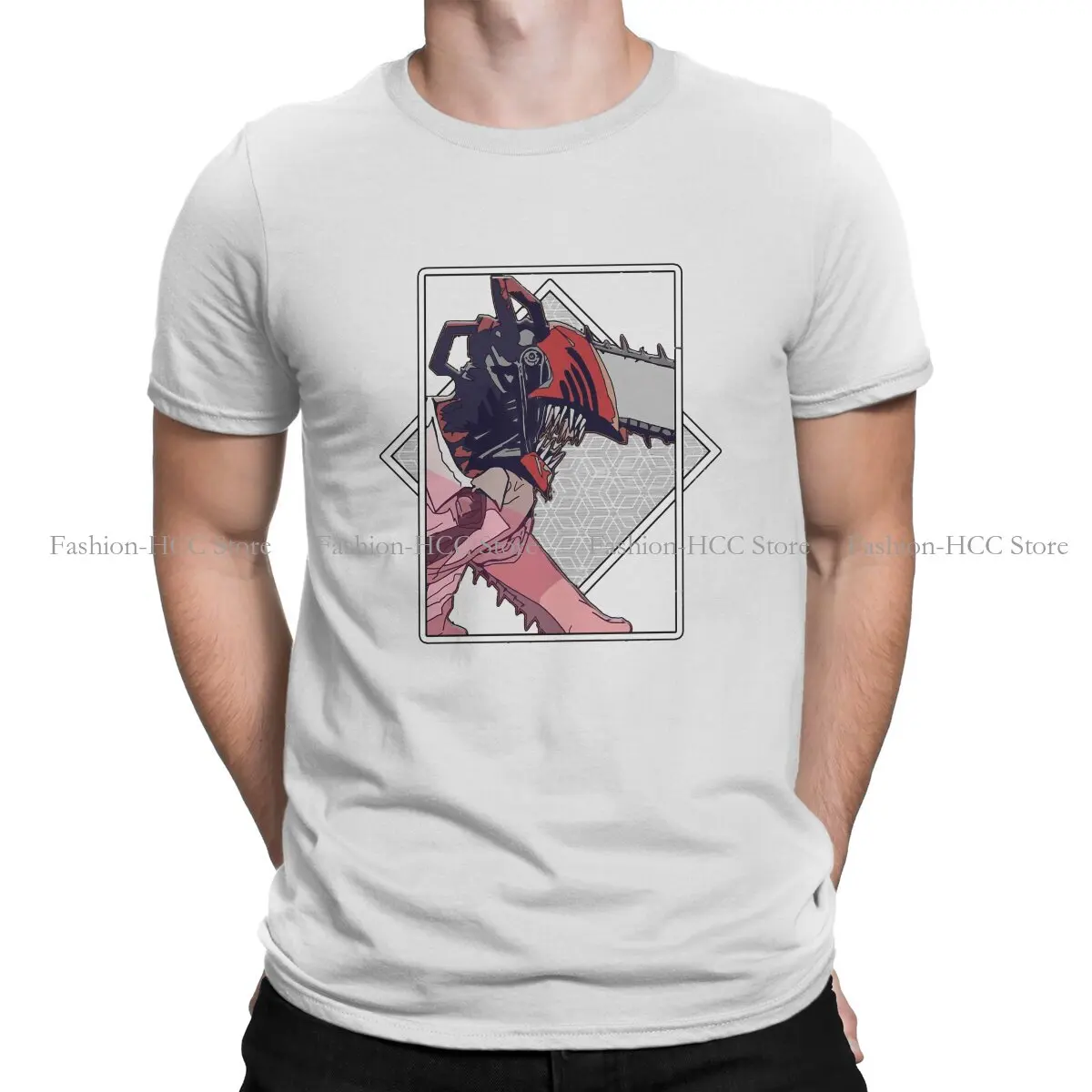 

DENJI CM RECTANGLE XXV Fashion TShirts Chainsaw Man Men StyleStreetwear T Shirt Round Neck