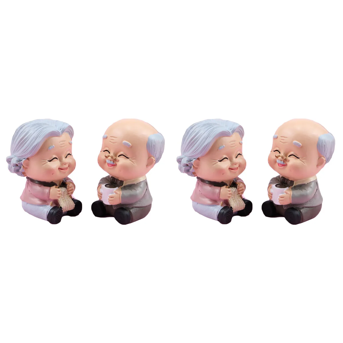 

4 Old Couple Cake Adornments (Assorted Color)
