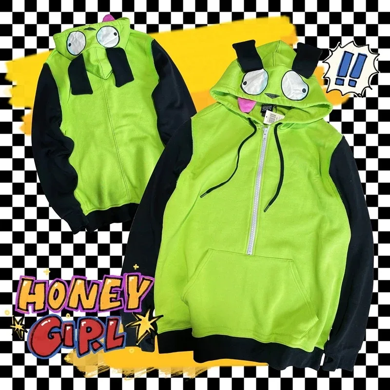 Костюм для косплея аниме Invader пальто толстовки Alien Zim куртка с капюшоном пуловеры