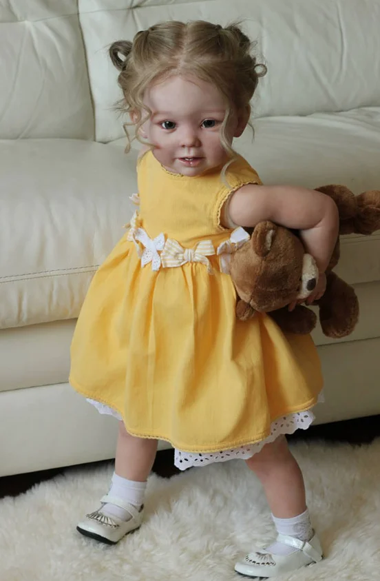 

NPK 28inch Reborn Doll Kit Bonnie with Standing Legs Poseble Limbs Unfunished Doll Parts with Body and eyes