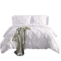 solid color pinch pleated king size bedding set twin queen full duvet cover set home quilt and pillow covers bed sets