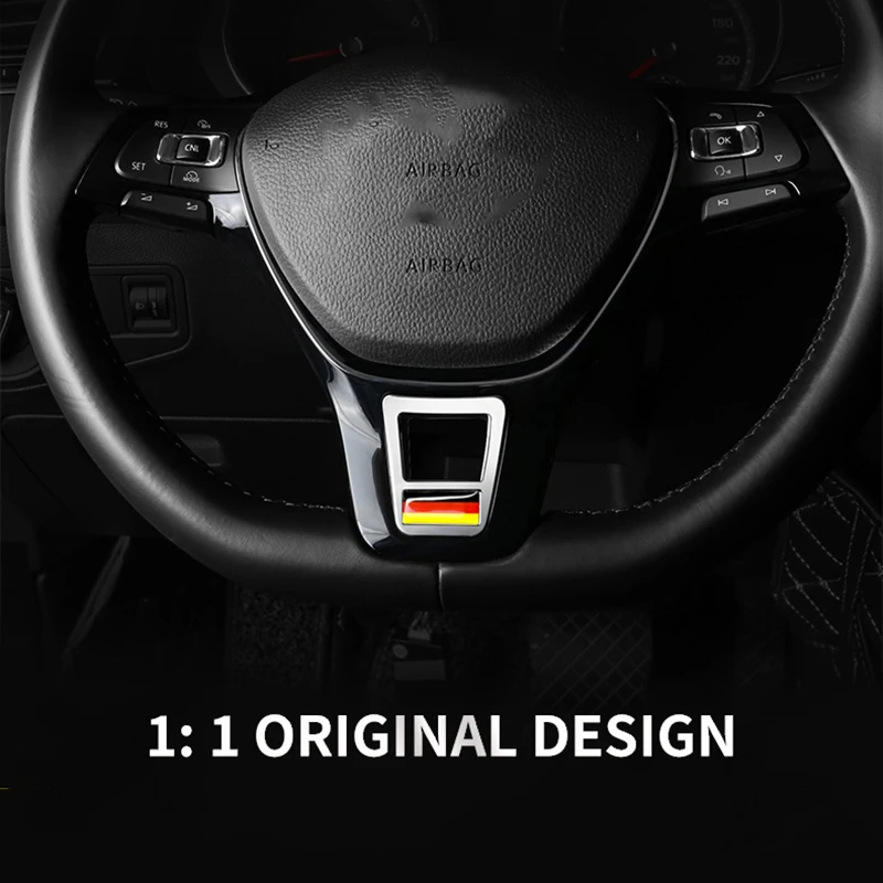 Автомобильные эмблемы флаг украшение на руль наклейка чехол для VW GOLF 7 MK7 POLO PASSAT B7