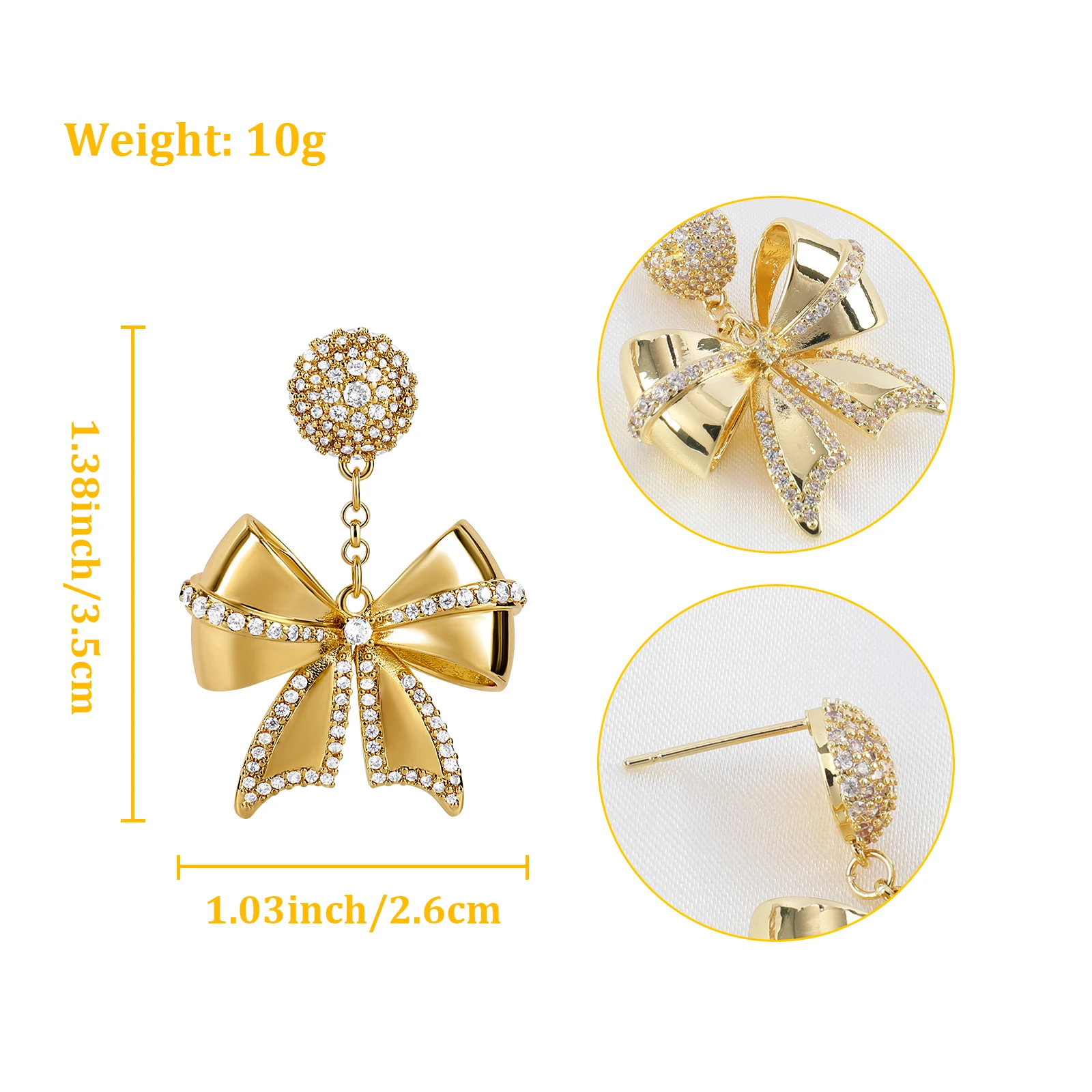 Makersland Женские серьги с галстуком-бабочкой персонализированные ювелирные