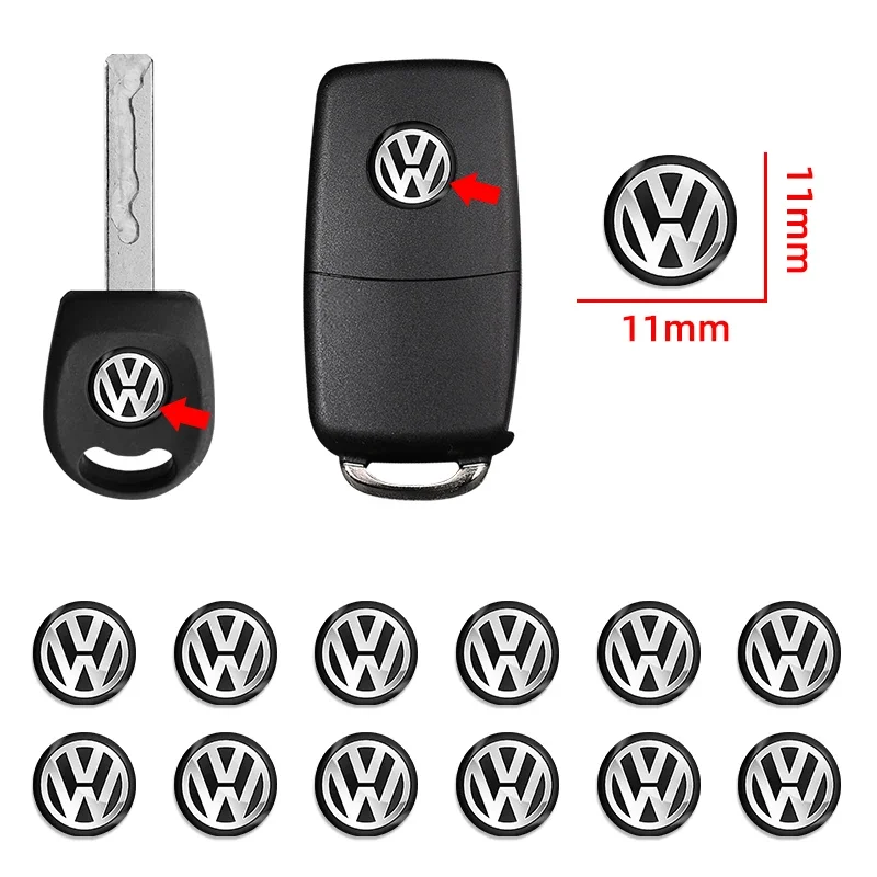 11mm Metal Car Emblem Remote Key Stickers Badge For Volkswagen VW Polo Golf 5 7 Passat Tiguan Arteon Jetta Beetle CC Taigo Caddy |