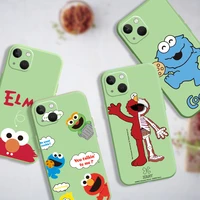 cartoon cute sesame cookie monster case for iphone 11 12 13 mini pro max tpu for iphone 6 6s 7 8 plus x xr xs max se2020 cover