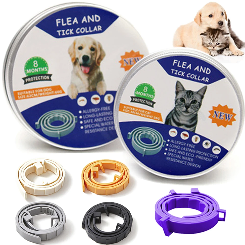 

38/62CM Dog Collar Flea Tick Prevention Pet Cat Dogs Collars Rubber Adjustable Collar For Puppy Kitten 8 Months Dog Accessories