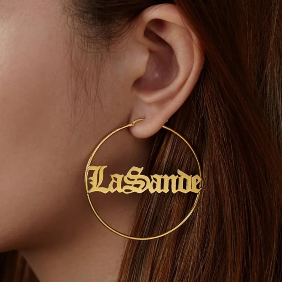 На заказ Африканская карта корона имя серьги для женщин нержавеющая сталь