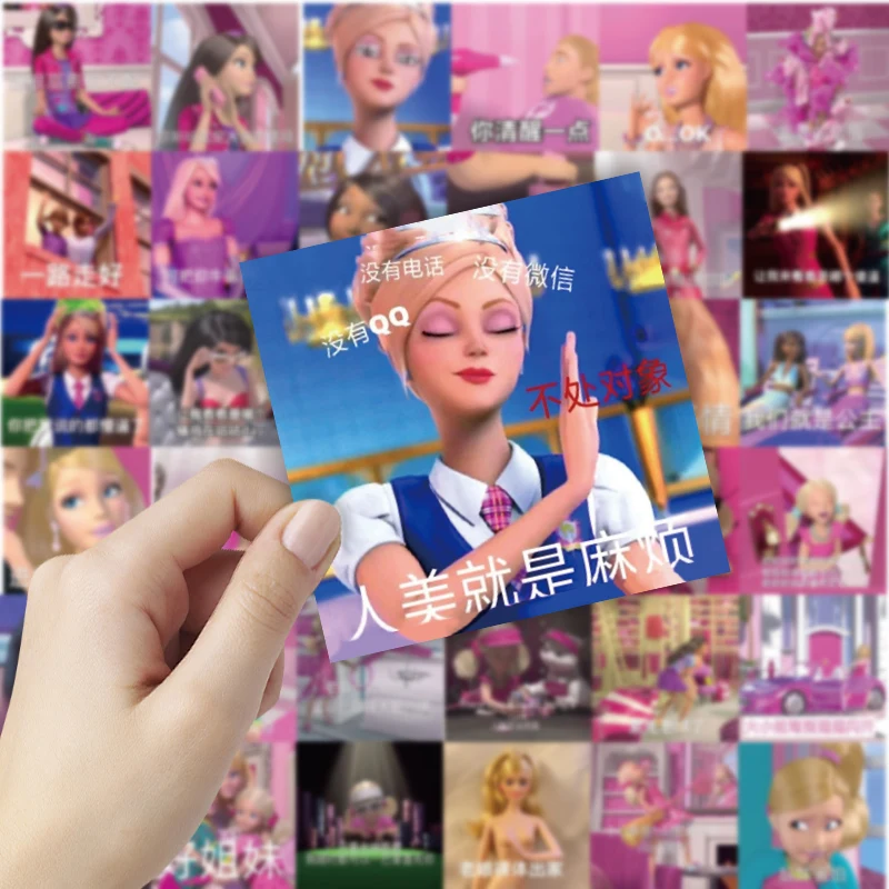 60 шт./компл. Барби Экспресс эмоции пакет аниме наклейки декоративный блокнот