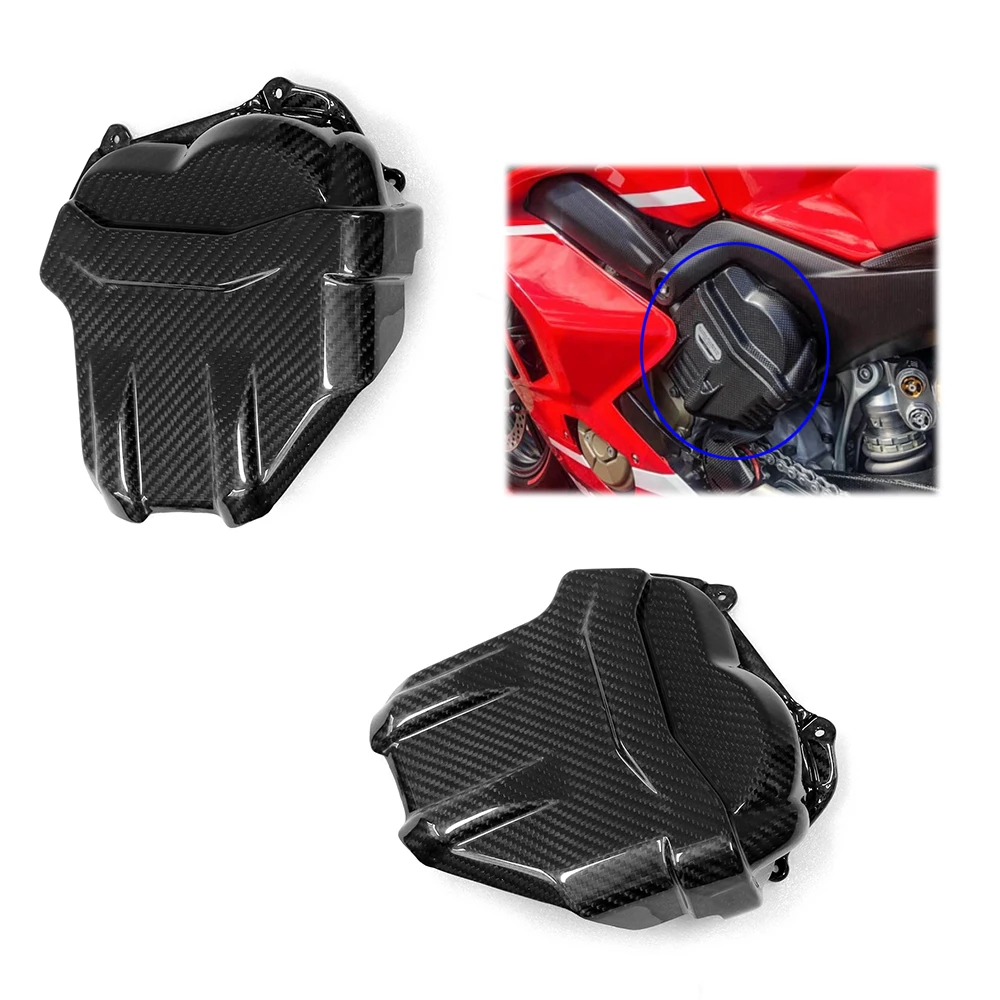 

For Ducati Panigale V4/V4S/V4R Streetfighter V4/V4S Motorcycle Engine Cam Cover Engine Cover Carbon Fiber Gloss 100% Twill Weave