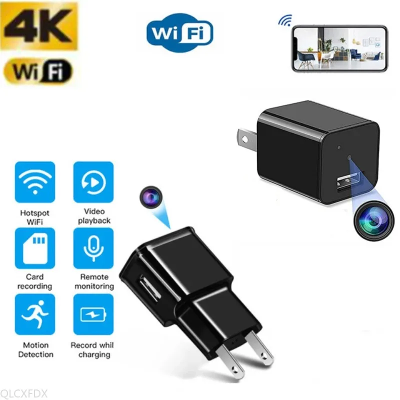 HD 4K Home Security P2P Surveilance WiFi Video Camera US/EU Plug USB Action Camera Video Recorder ip Cam Suport 128GB TF card