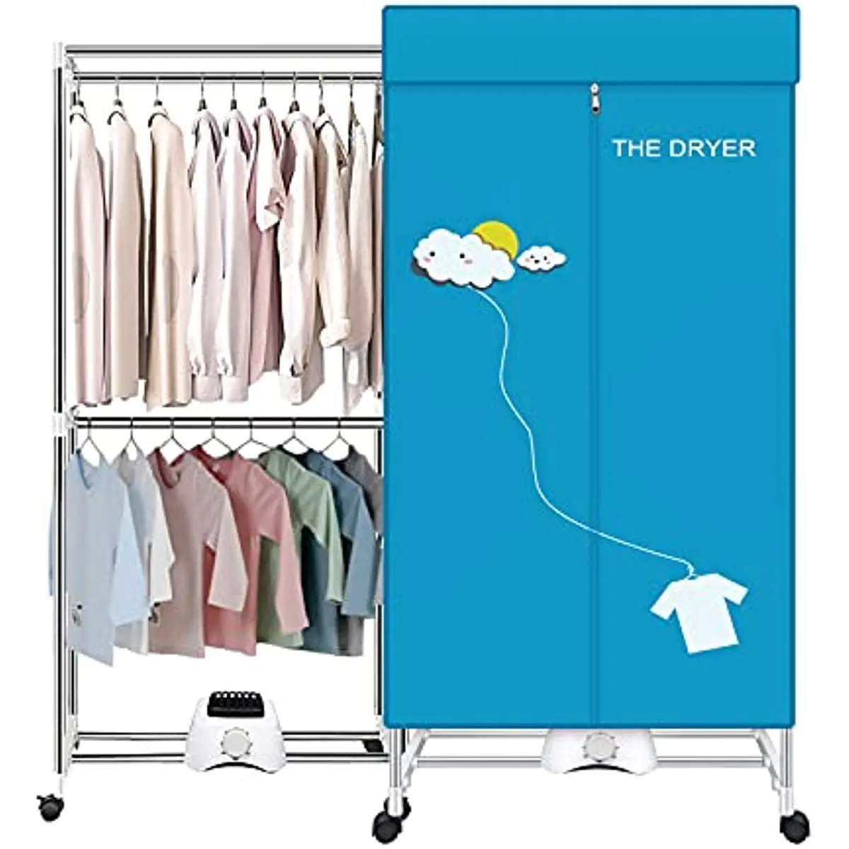 

Portable Dryer,110V 1000W Electric Clothes Dryer Machine Double layer Stackable Clothes Drying Rack for Apartments, RV,Laundry