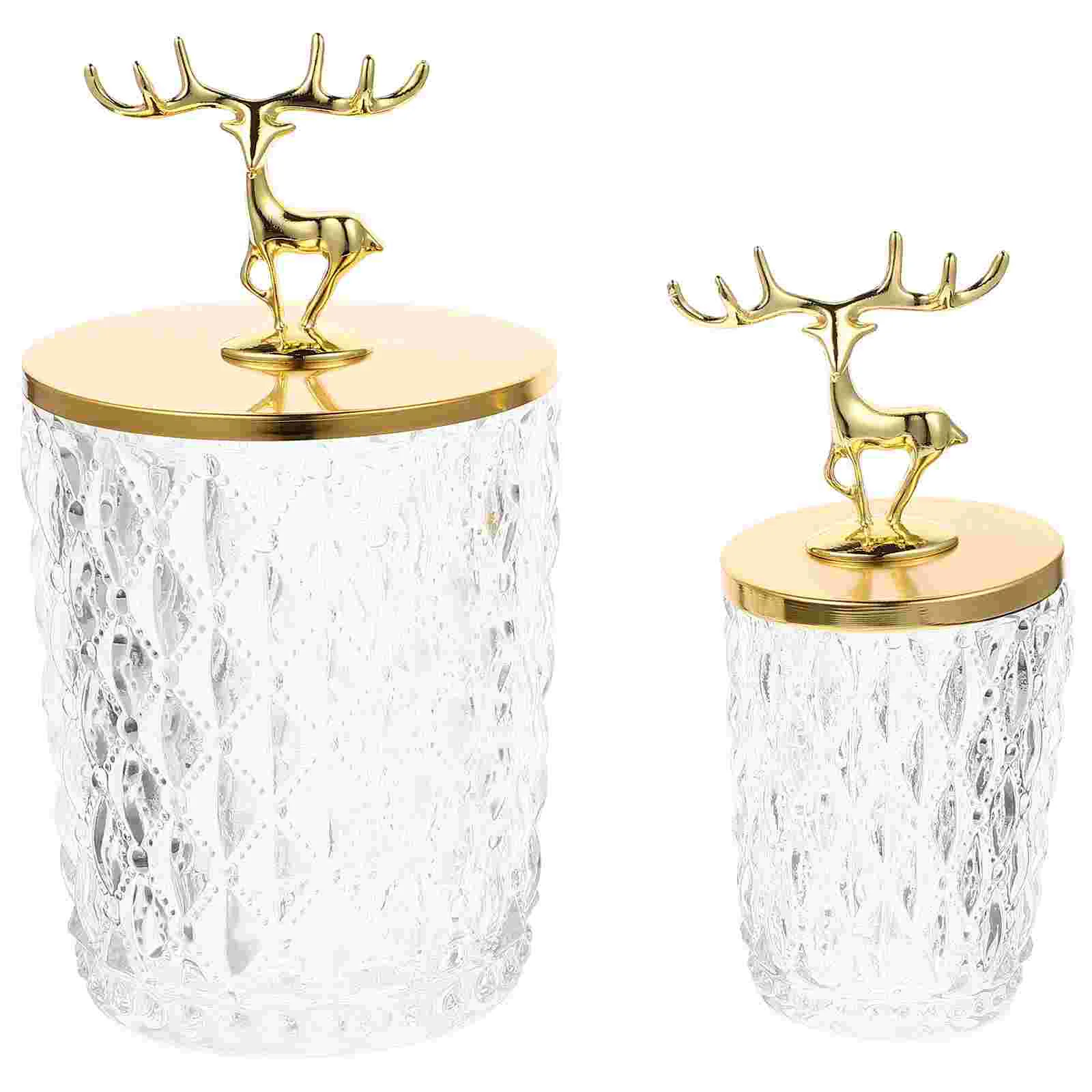 

2Pcs Loose Tea Creative Elk Design Candy Container for Home Office