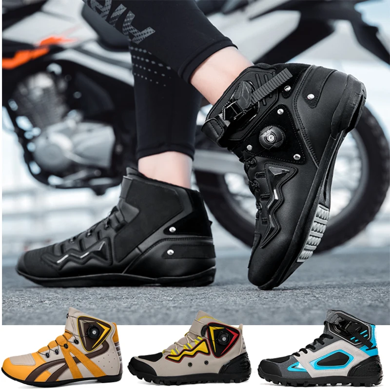 

Men's Ankle Top Martin Boots, Wear-resistant Anti-skid Mens Motorcycle Boots Motocross Motorcycle Shoes Motorcycle Riding Boots