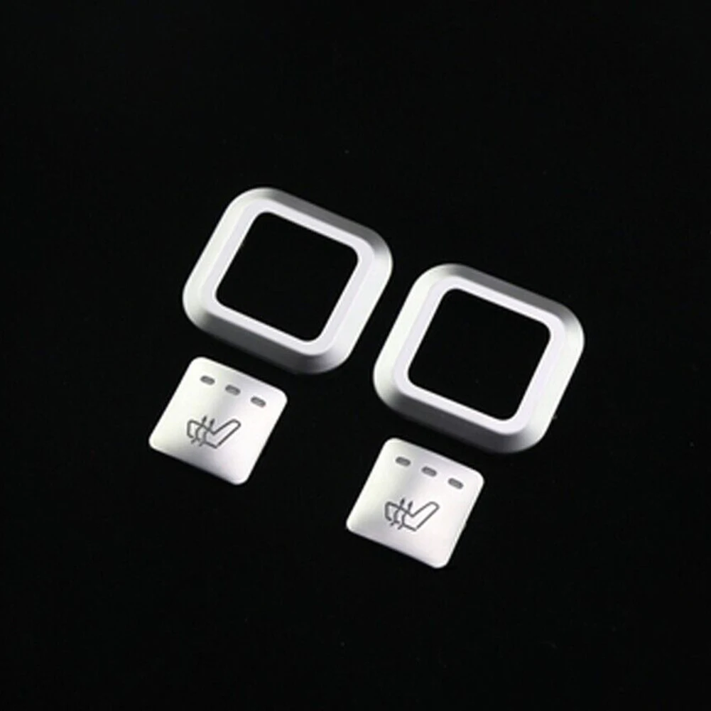 

2 Set Interior Heating Backseat Button Frame Cover Trim For Mercedes-Benz E W212 ABS Silver Paste Mount Car Accessories