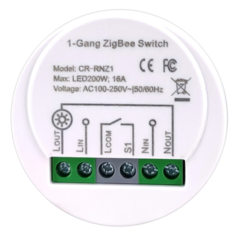 

Переключатель Zigbee с пластиковым дисплеем, 16 А, 90-250 В