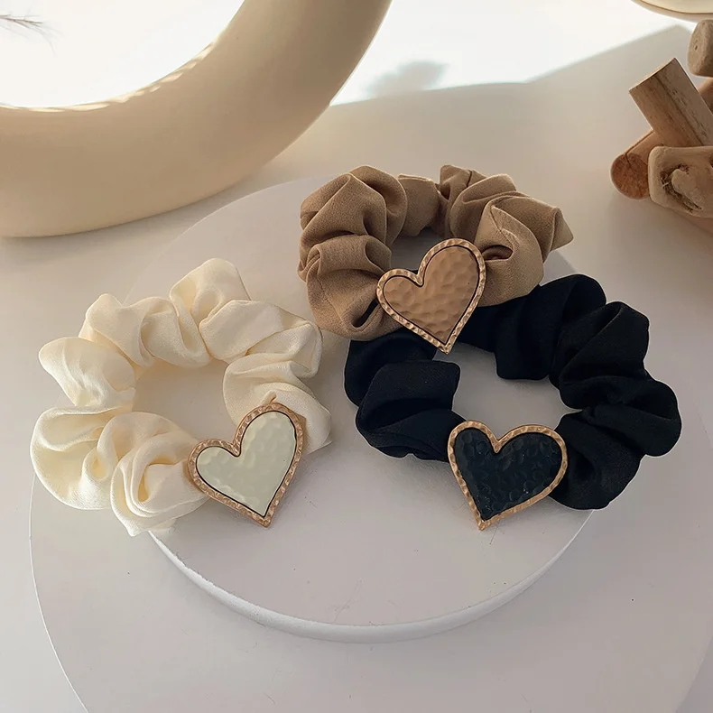 

Elegant Silk Scrunchies Solid Color Scrunchie Elastic Hair Bands Chic Hair Ties Fashion Headwear Women Hair Accessories Gifts
