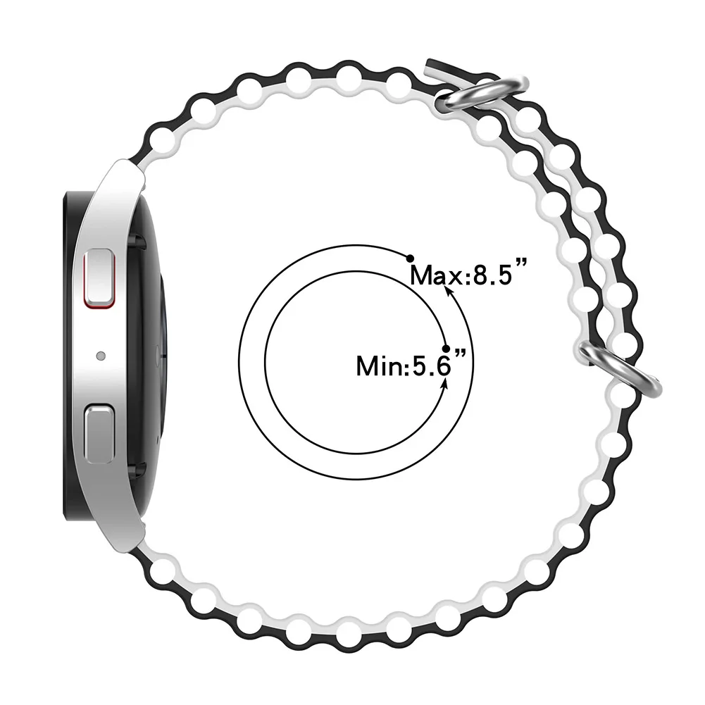 Ремешок силиконовый для смарт-часов двухцветный регулируемый водонепроницаемый