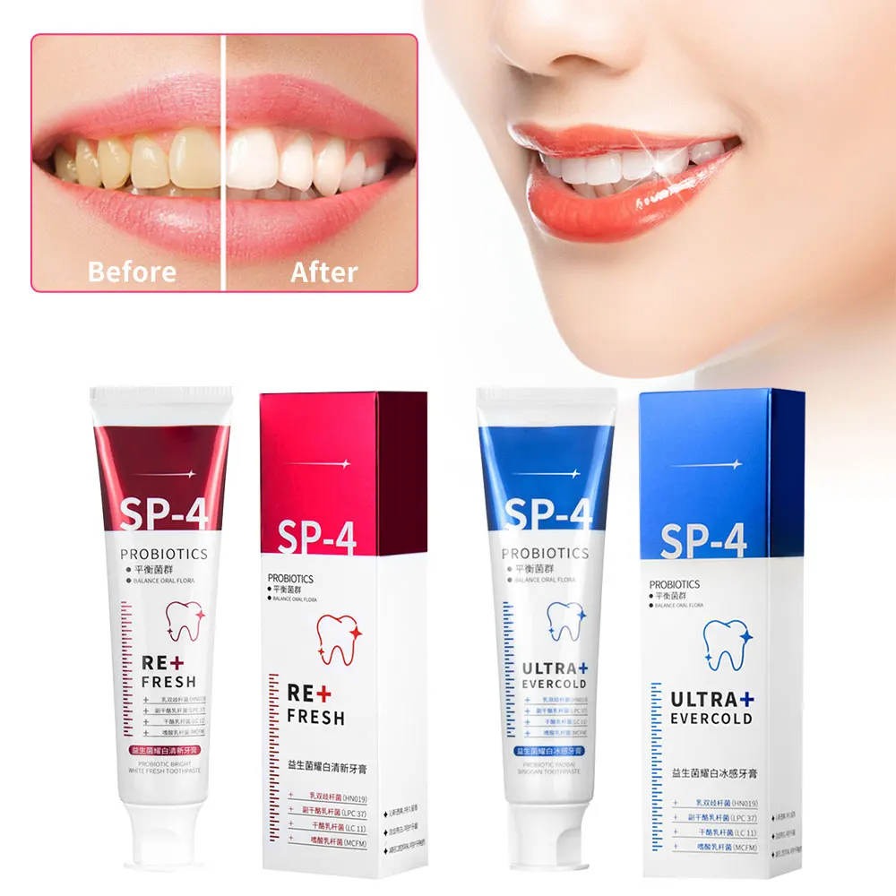 

Probiotic Toothpaste Stain Removing Whitening Toothpaste Sp-4 Cavity Prevention Teeth Whitening Paste Toothpaste for Bad Breath