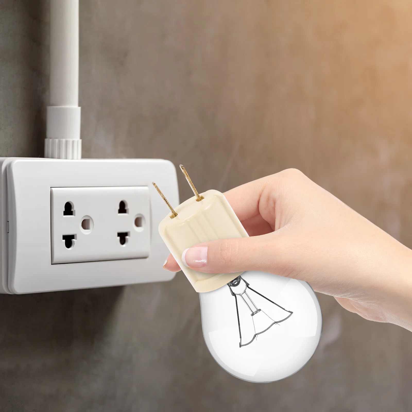 

2 Pcs Outlet Receptacle Light Bulb Outlet Timer Plug Socket Outlet Plug Splitter Light Socket Plug Adapter Outdoor Light Socket