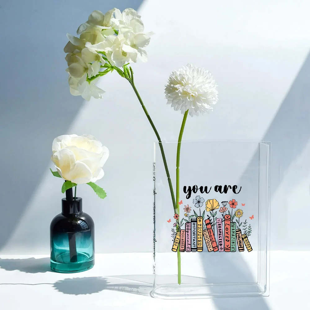 Книжная ваза для цветов прозрачная акриловая современные прозрачные