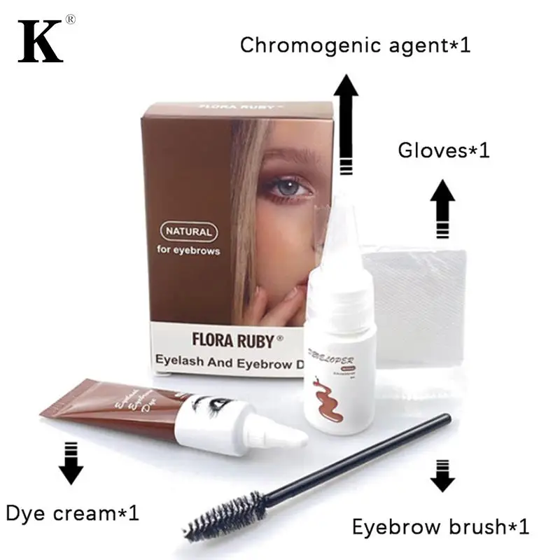 Professional Series Henna Eyelash Eyebrow Dye Tint Gel Eyelash Brown Black Color Tint Cream Kit, 15-minute Fast Tint Easy Dye images - 6