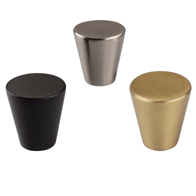 

Ручка комода из матового никеля и меди, матовая черная ручка для ящика, коническая ручка из твердого цинкового сплава, дверная ручка для шкафа