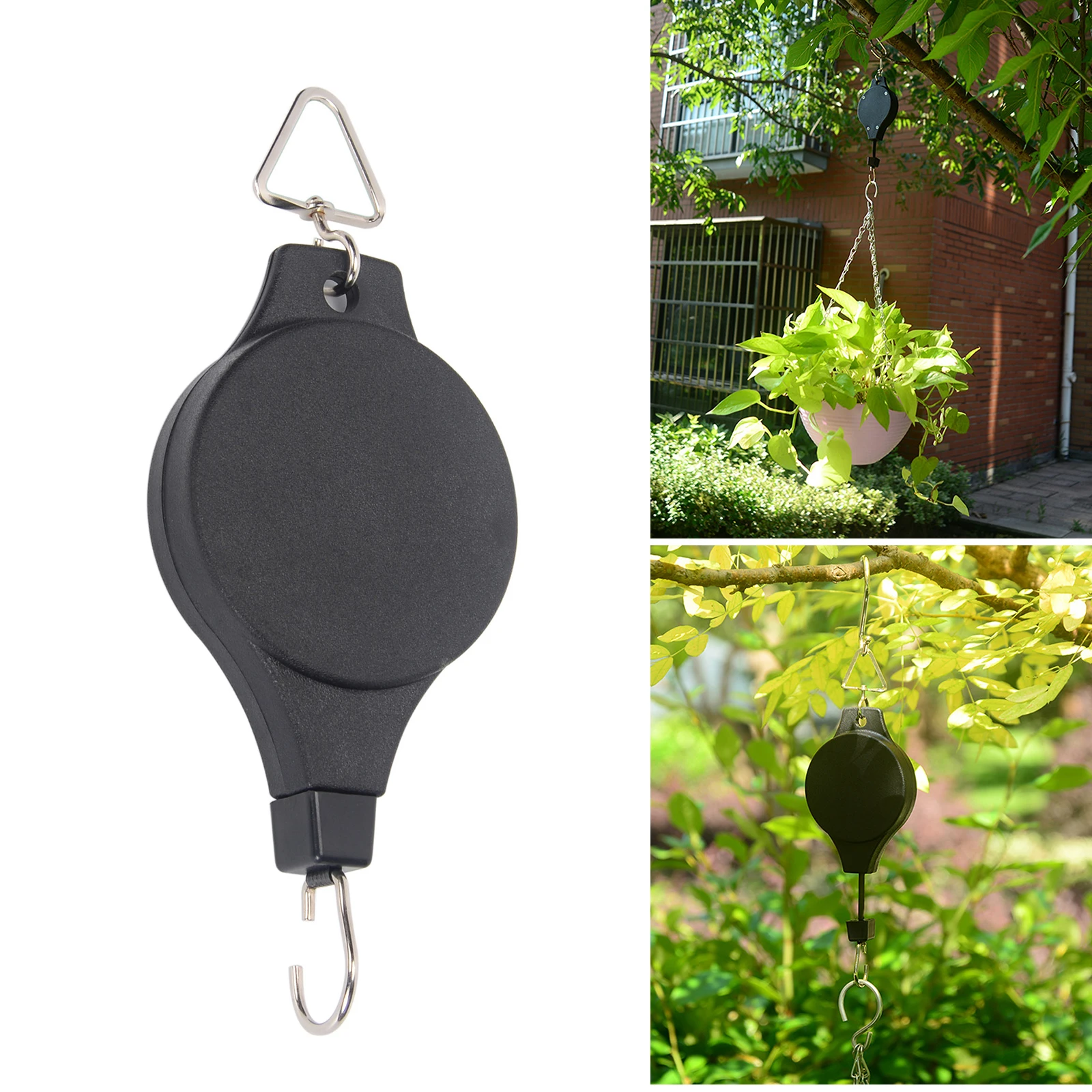 

Plant Hook Pulley Retractable Plant Hanger Pull Down Hanging Flower Basket for Garden Baskets Pots and Birds Feeder