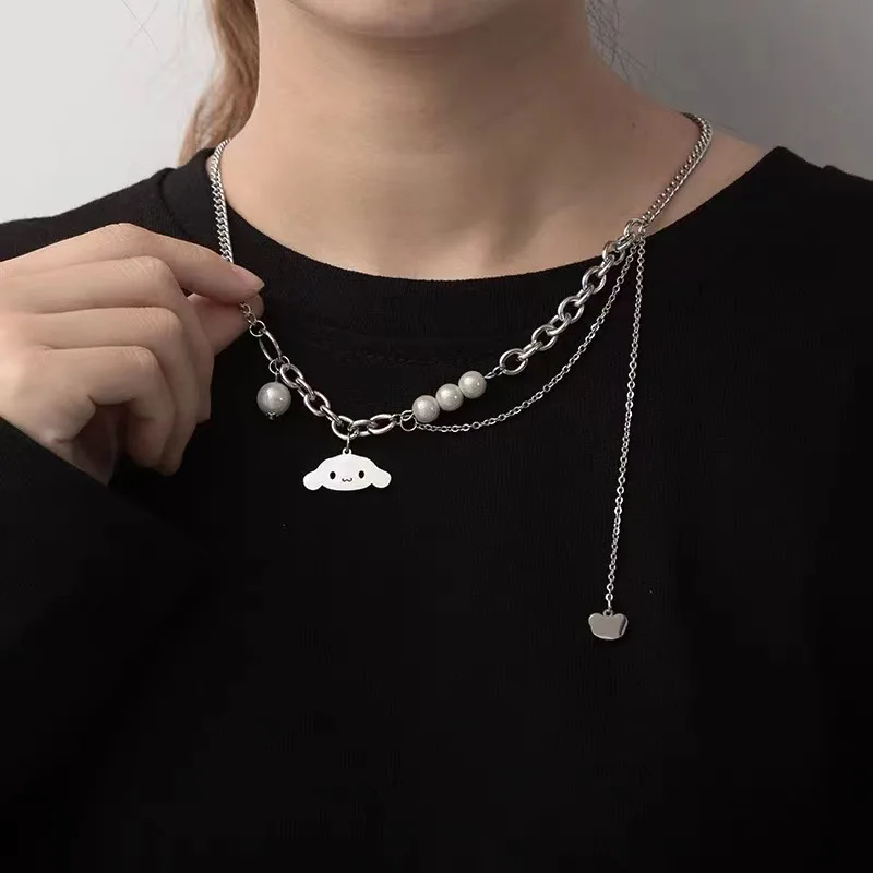 

Cartoon cinnamon necklace fashion simple boys girls cute cartoon women Necklace