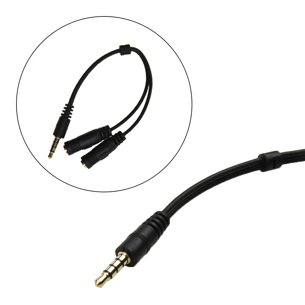

3.5mm Stereo Audio Male to 2 Female Mic Y-Splitter Cable Adapter for PC Laptop