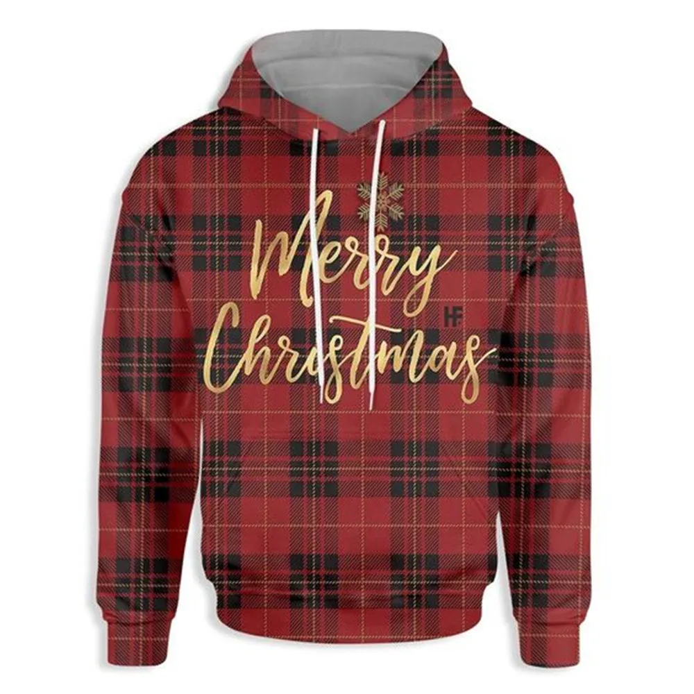 

Children's Sweater Christmas 3D Digital Printing Party Sweater Autumn and Winter Men's Hooded Long Sleeve T-shirt