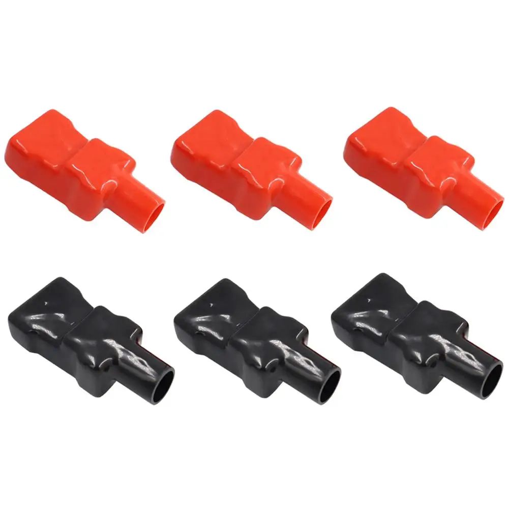 

3 Pairs Battery Terminal Covers Insulation Dustproof Safety Jacket Positive Negative Terminal Protector Caps