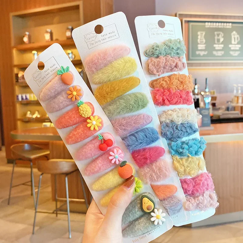 

Детские зажимы для волос в виде фруктов и цветов