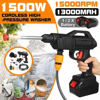 1500w new 13000mah car washer electric cordless high pressure spray water gun cleaner gun water hose cleaning with battery