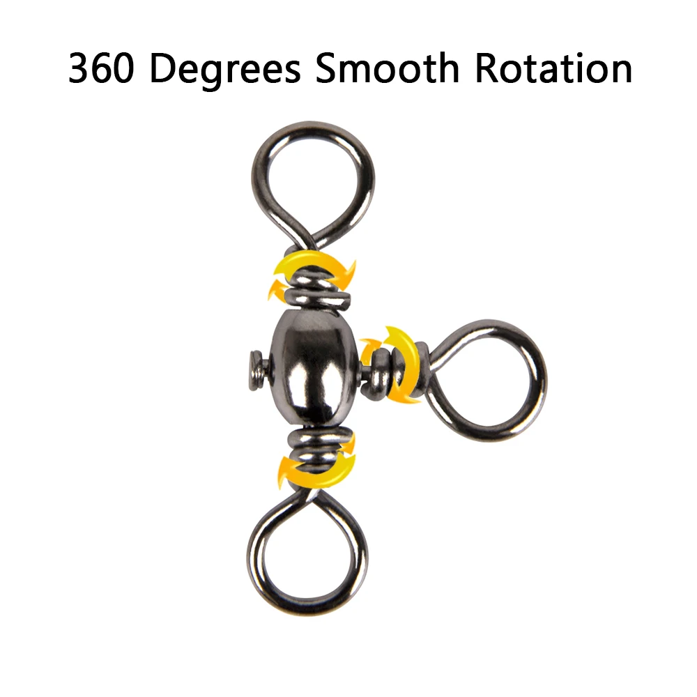 150 шт. рыболовные тройные Вертлюги с твердым кольцом