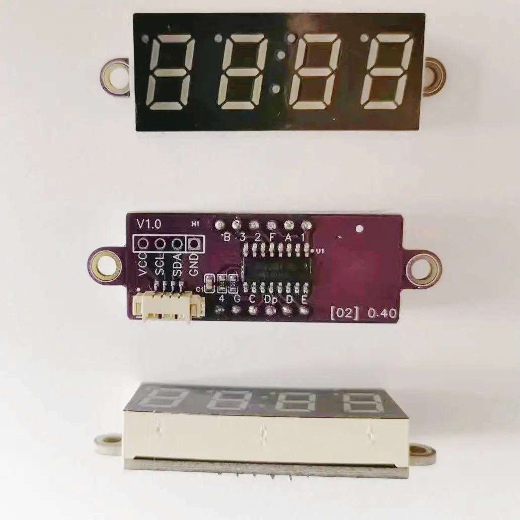 

0.4-inch 4-digit LED digital tube module with clock point Driver TM1650 AIP650