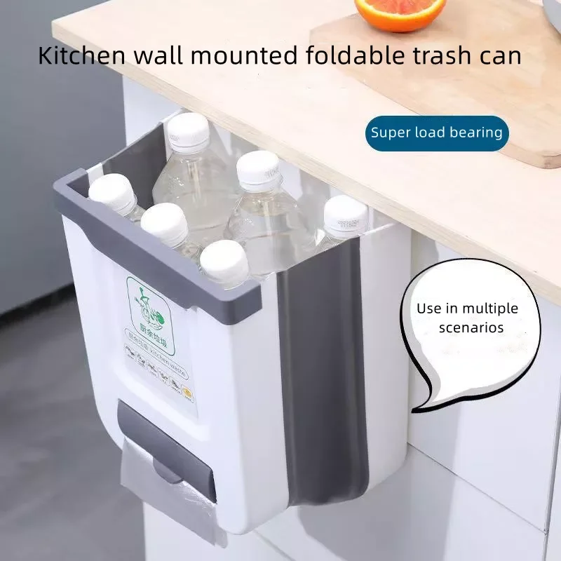 

Super Large 10L Kitchen Folding Cabinet Trash Can Car Wall Mounted Garbage Bin Dustbin Door Hanging Waste Rubbish Container Box