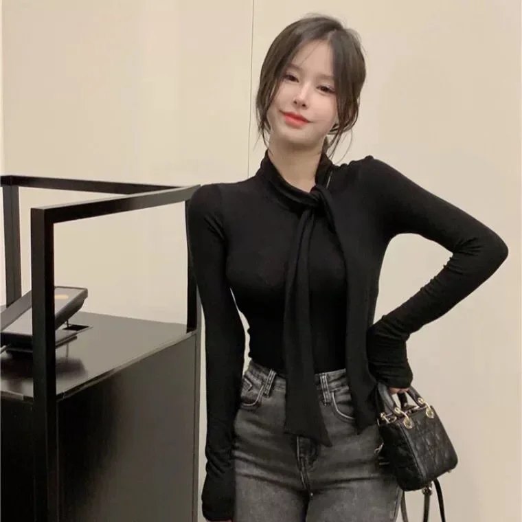 Футболка с длинным рукавом женский дизайн популярный топ блузы одежда для женщин