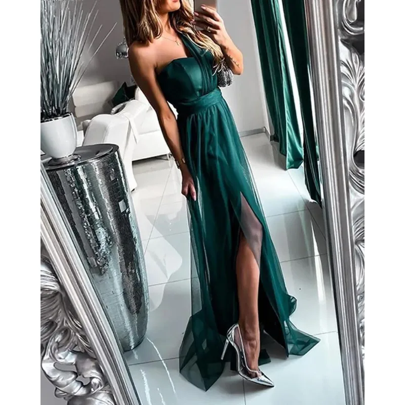 

Женское вечернее платье-корсет с открытой спиной, на одно плечо