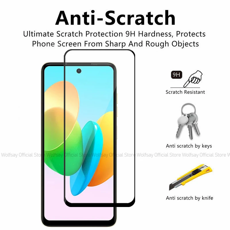 Закаленное стекло для Tecno Spark 20P защитная пленка экрана полное клеевое телефона 2/4