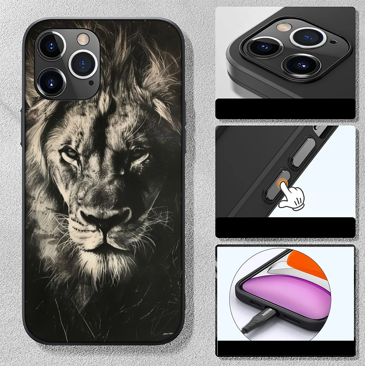 SK102 Lion Wild Animals Phone Soft Case for Samsung Galaxy A15 S10E S9 S8 S7 Note 20 10 9 8 Plus Lite