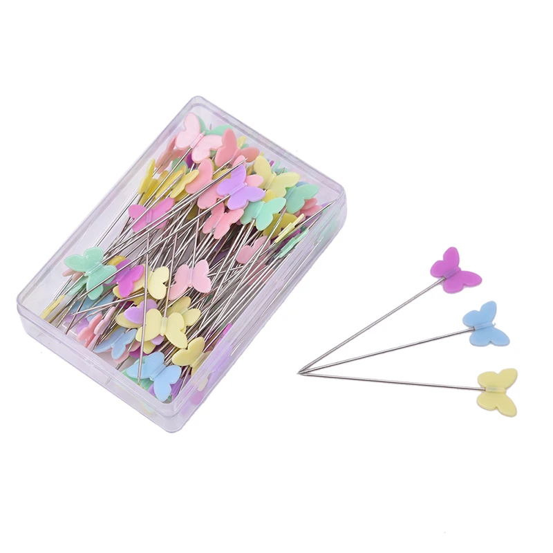 

100Pcs/lot Sewing Accessories Patchwork Pin With Box DIY Button Head Pins DIY