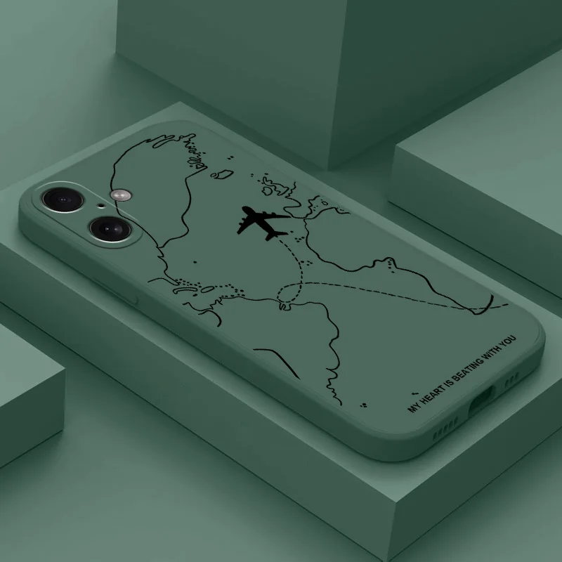 Travel nspired Airplane Route Phone Case For Tecno Spark Go 30C 7 6 Camon 30 15 16 Pova 4 Premier Pro Neo 4G 5G Soft TPU Cover