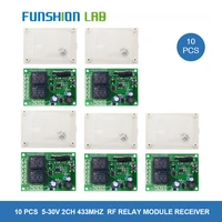 funshion 433mhz dc 6v 12v 24v universal wireless remote control switch 2 ch rf relay receiver module dc5 30v for smart home